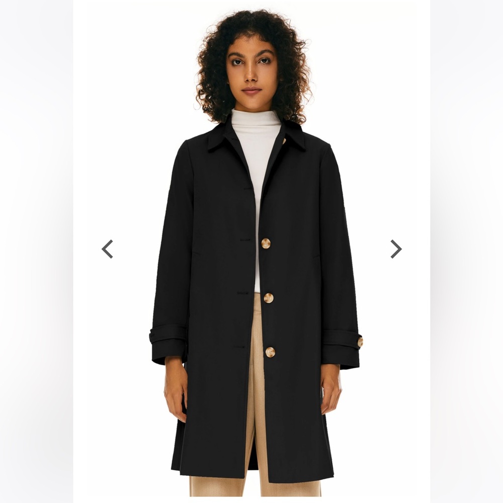 NWT Orolay Single Breasted Trench Coat Black S